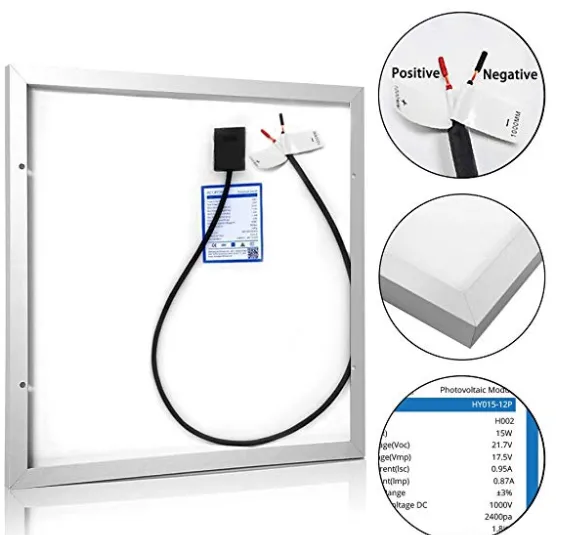 ACOPOWER 15W Solar Charger Kit, 5A Charge Controller, With Alligator Clip