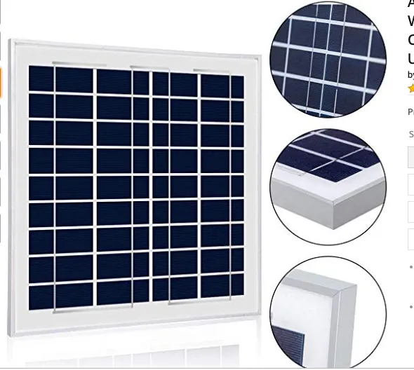 ACOPOWER 15W Solar Charger Kit, 5A Charge Controller, With Alligator Clip