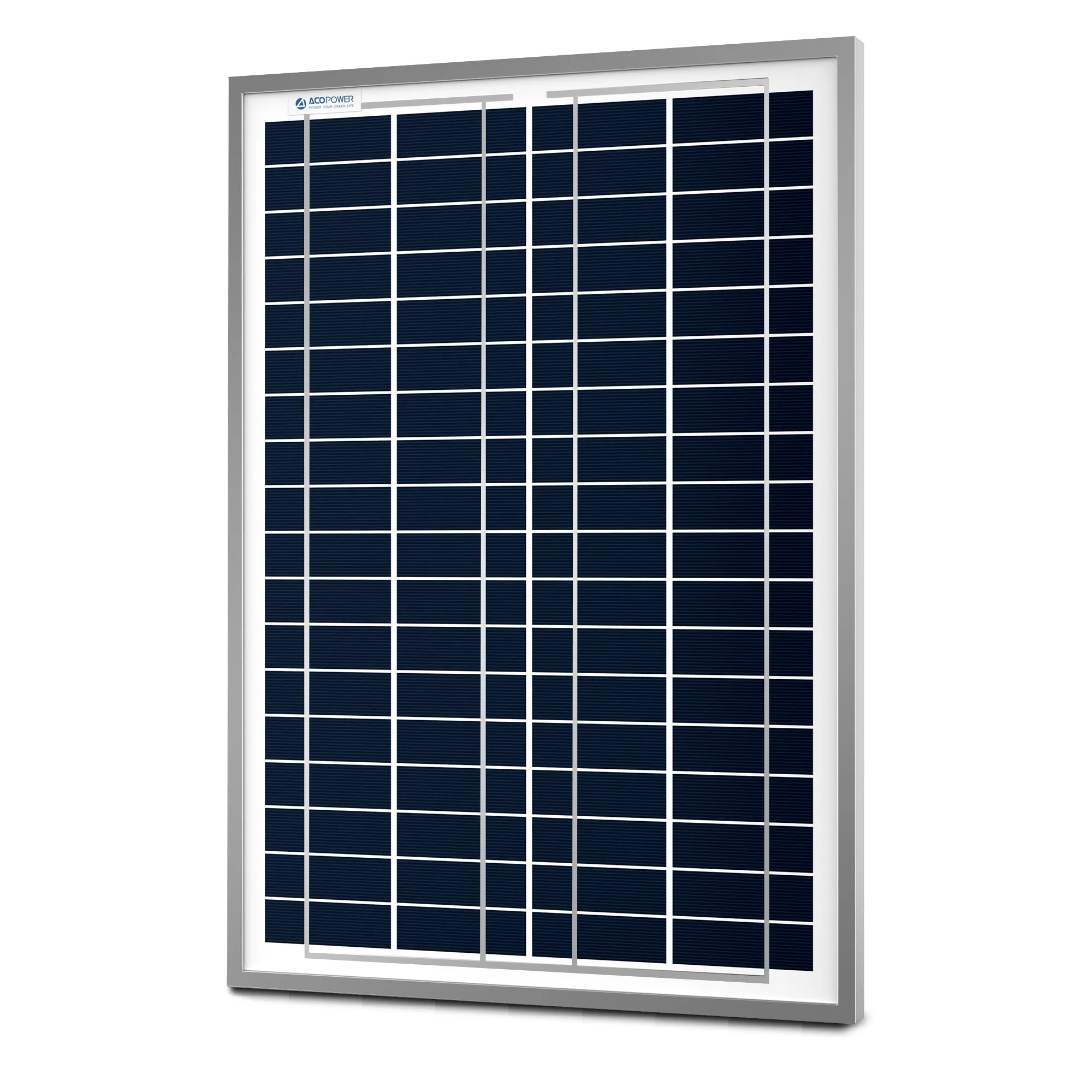 ACOPOWER 25 Watts Poly Solar Panel Module For 12 Volt Battery Charging