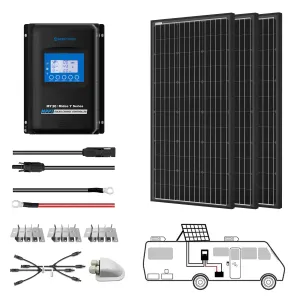 ACOPOWER 300W Mono Solar RV Kit, With 30A MPPT Charge Controller