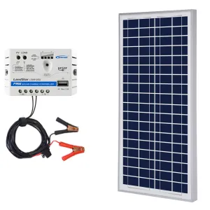 ACOPOWER 35W Solar Charger Kit, 5A Charge Controller w/ Alligator Clip