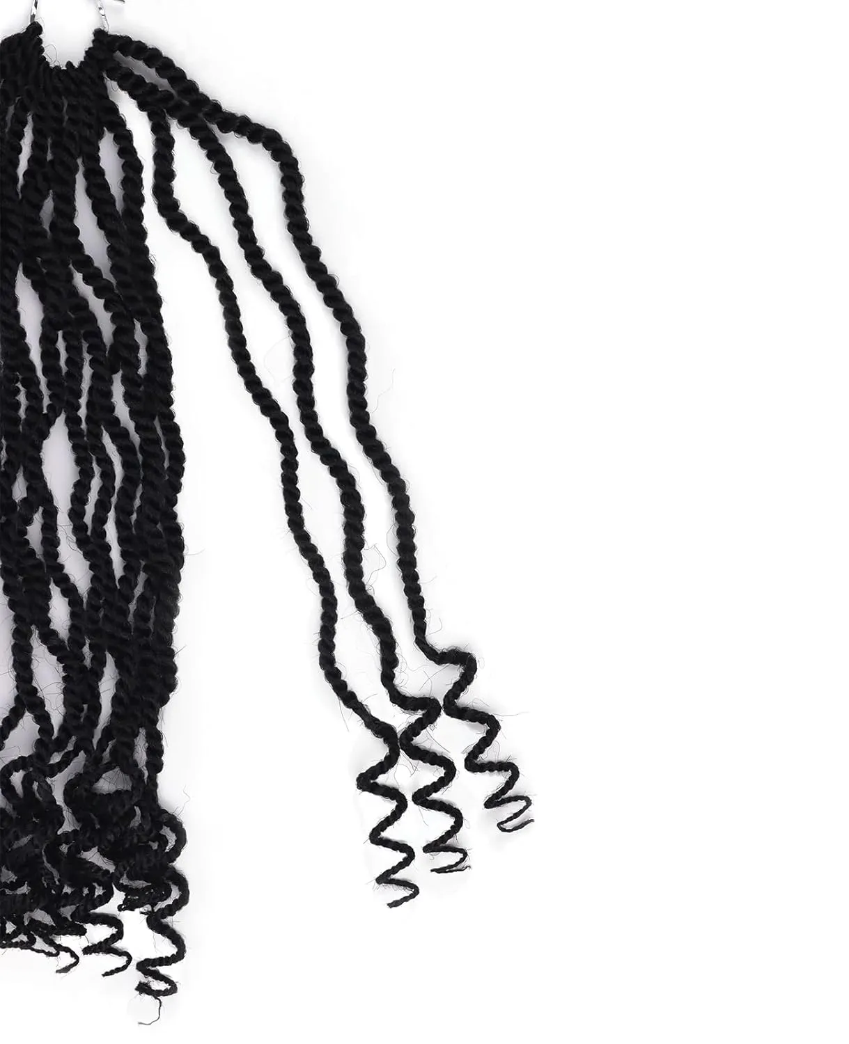 Aeagoo Senegalese Twist Crochet Hair 12 Inch 8 Packs Crochet Braids for Black Women Pre Looped Short Kinky Twist Micro Braids Crotchet Braiding Hair with Curly Ends Wavy Rope Twist (12 Inch,1B)