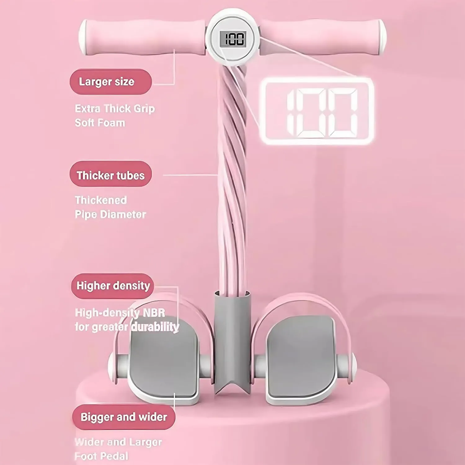Aimierbuy Stirrup Puller, Upgraded 4 Tube Pedal Ankle Puller, Stirrup for Exercise, Multifunction Full Body Workout Fitness Tool for Abdomen, Arm, Leg and Waist
