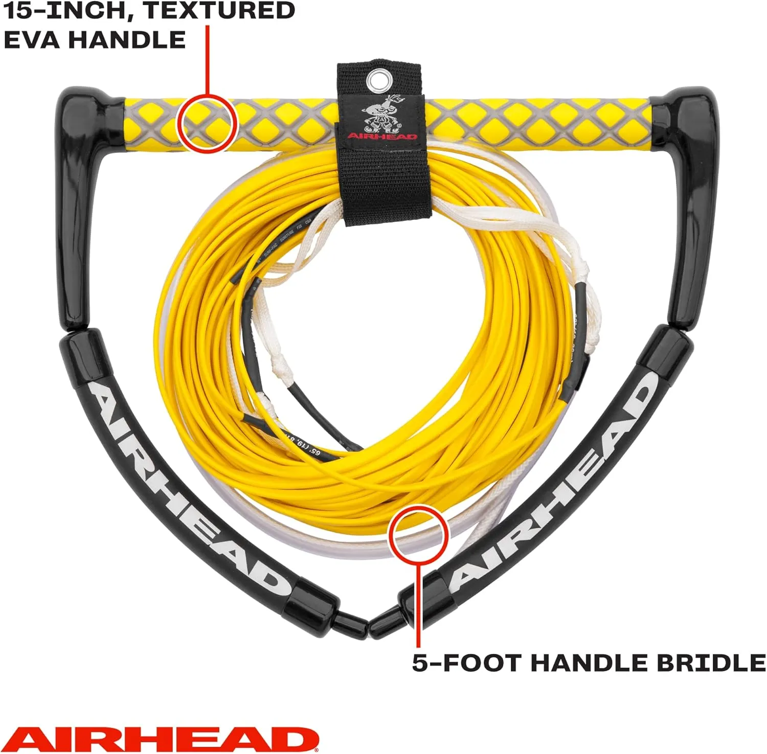 AIRHEAD Dyneema Flat Line Wakeboard Rope, 4 Sections, 70-Feet, Multiple Colors Available