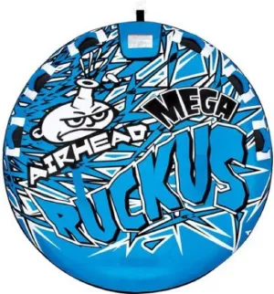 Airhead Mega Ruckus Towable 1-3 Rider Tube for Boating and Water Sports, Kwik-Connect Tow, Double-Stitched Nylon Cover & Padded Handles
