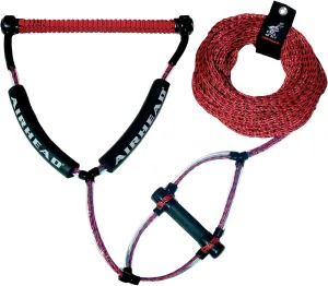 Airhead Trick Handle Wakeboard Rope, 4 Sections, 75-Feet, Red