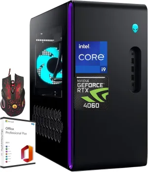 Alienware 2024 Aurora R16 Gaming Desktop, Intel i9-13900F, GeForce RTX 4060, 64GB DDR5 RAM, 2TB SSD, 2TB HDD, Wi-Fi 6E, Windows 11 Pro, with Microsoft Office Lifetime License & Gaming Mouse