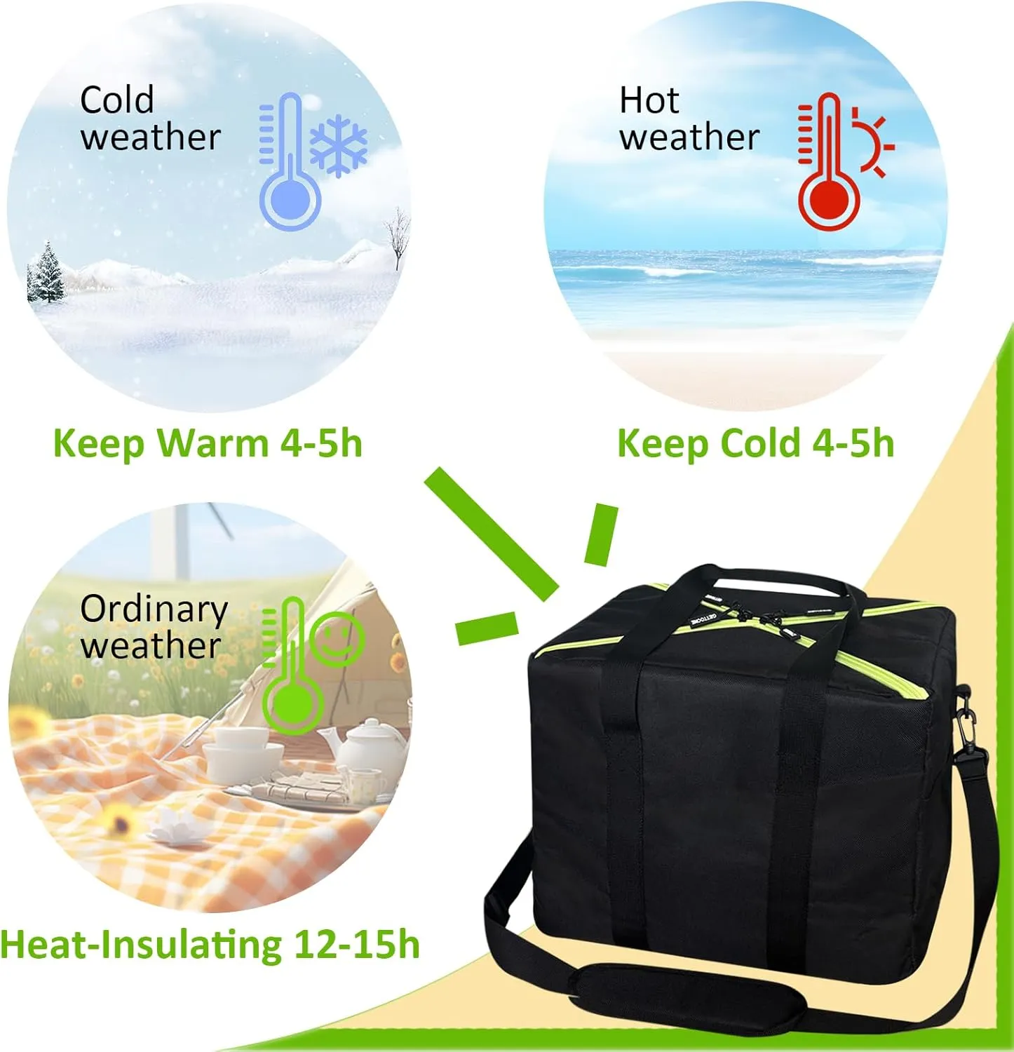 All-in-One Party Cooler Bag with Folding Design and Insulated Compartments -GETTOONE Ideal for Tailgating and Outdoor Events!