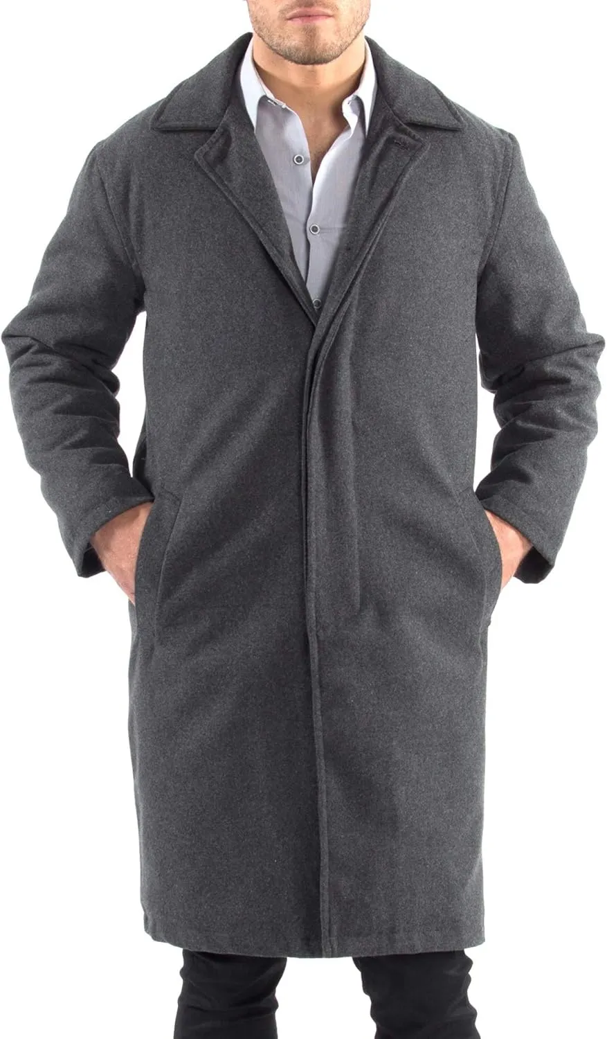 Alpine Swiss Zach Men’s Wool Blend Overcoat – Knee-Length Trench Coat, Runs Large for Layering Over Suits or Sweaters