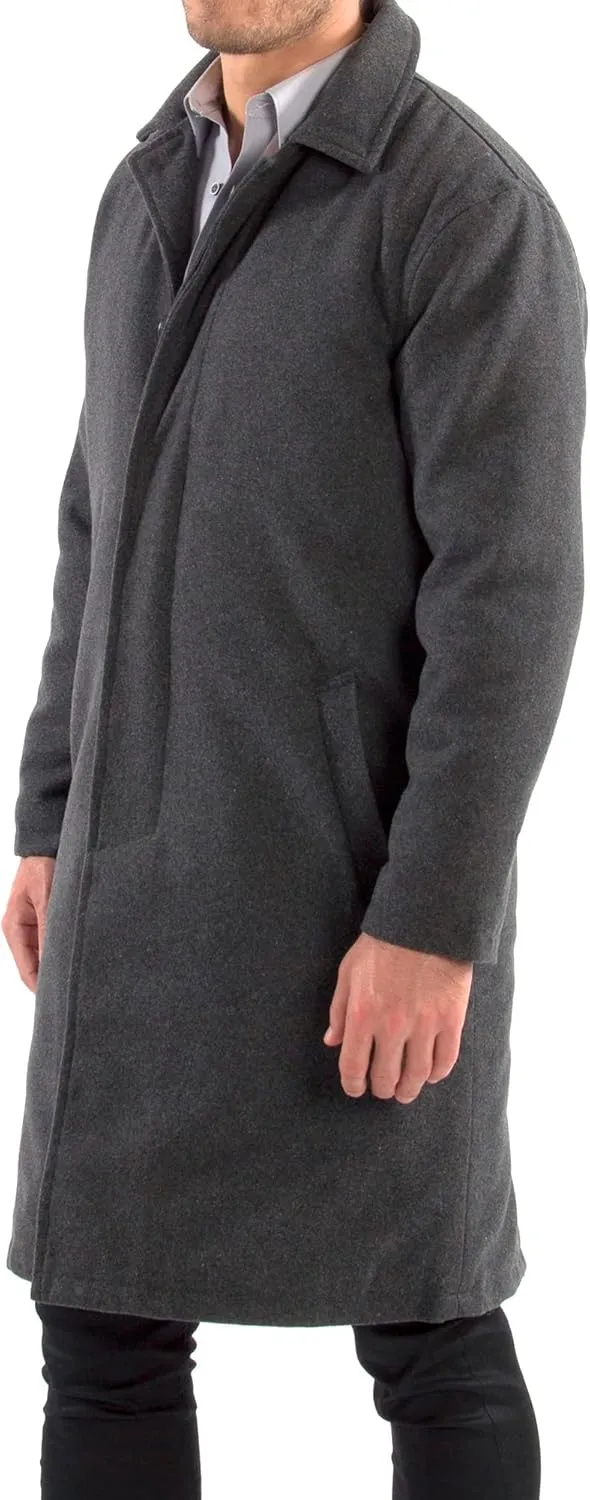 Alpine Swiss Zach Men’s Wool Blend Overcoat – Knee-Length Trench Coat, Runs Large for Layering Over Suits or Sweaters