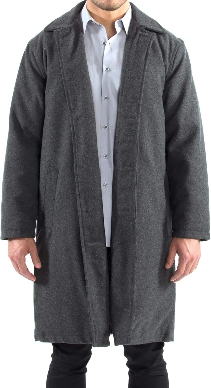 Alpine Swiss Zach Men’s Wool Blend Overcoat – Knee-Length Trench Coat, Runs Large for Layering Over Suits or Sweaters