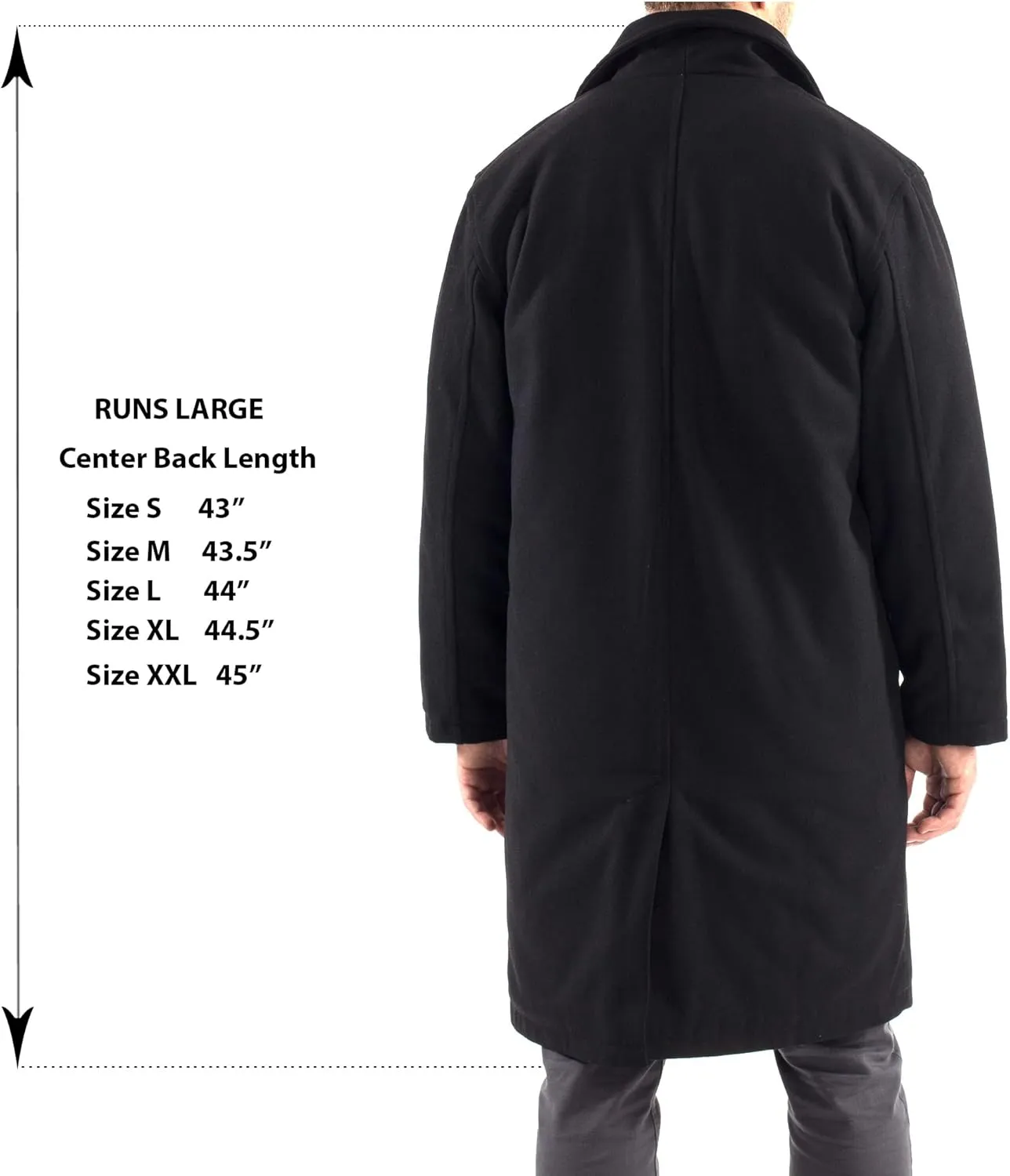 Alpine Swiss Zach Men’s Wool Blend Overcoat – Knee-Length Trench Coat, Runs Large for Layering Over Suits or Sweaters