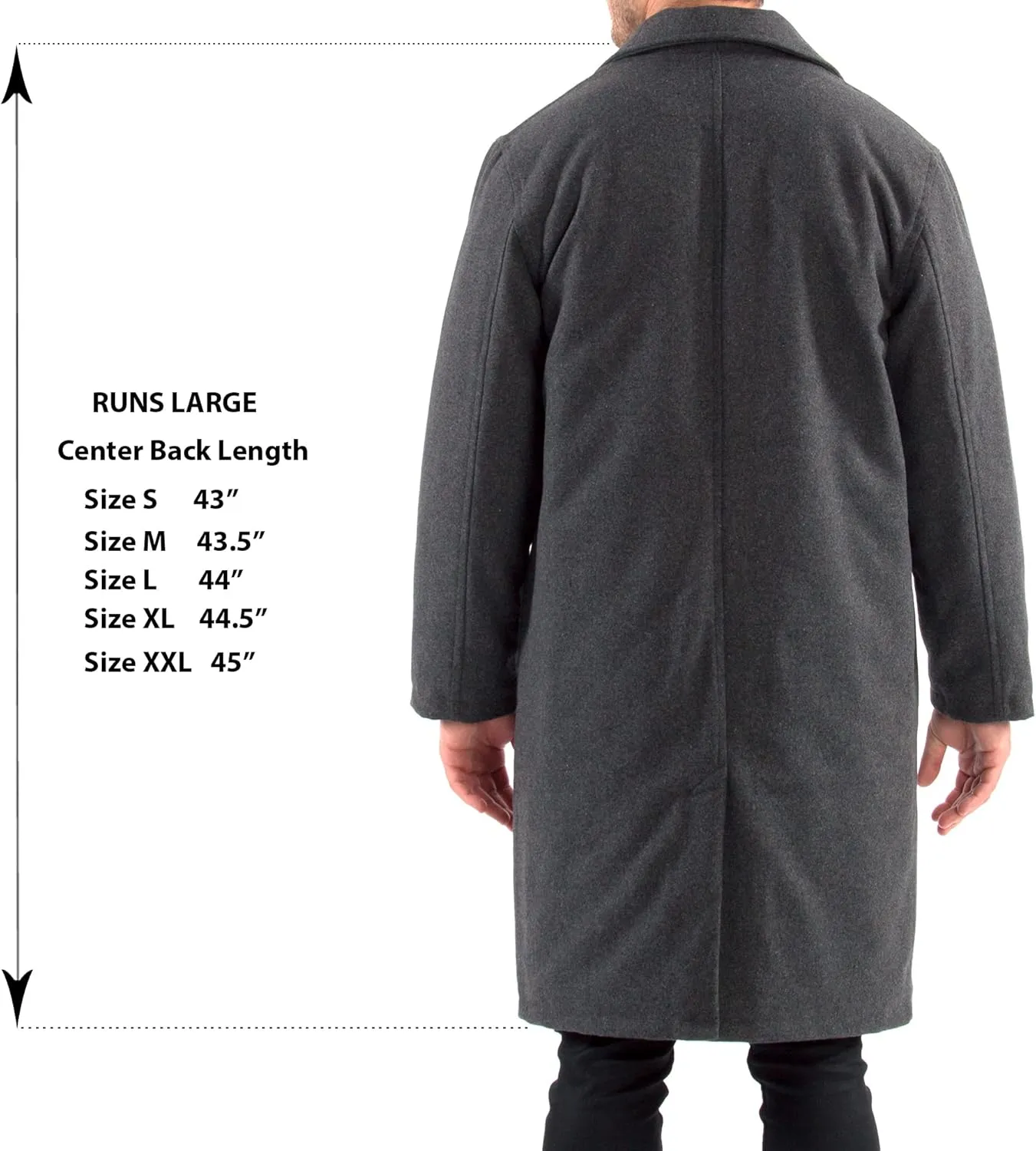 Alpine Swiss Zach Men’s Wool Blend Overcoat – Knee-Length Trench Coat, Runs Large for Layering Over Suits or Sweaters