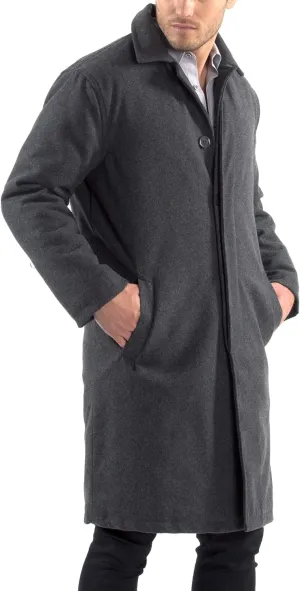 Alpine Swiss Zach Men’s Wool Blend Overcoat – Knee-Length Trench Coat, Runs Large for Layering Over Suits or Sweaters
