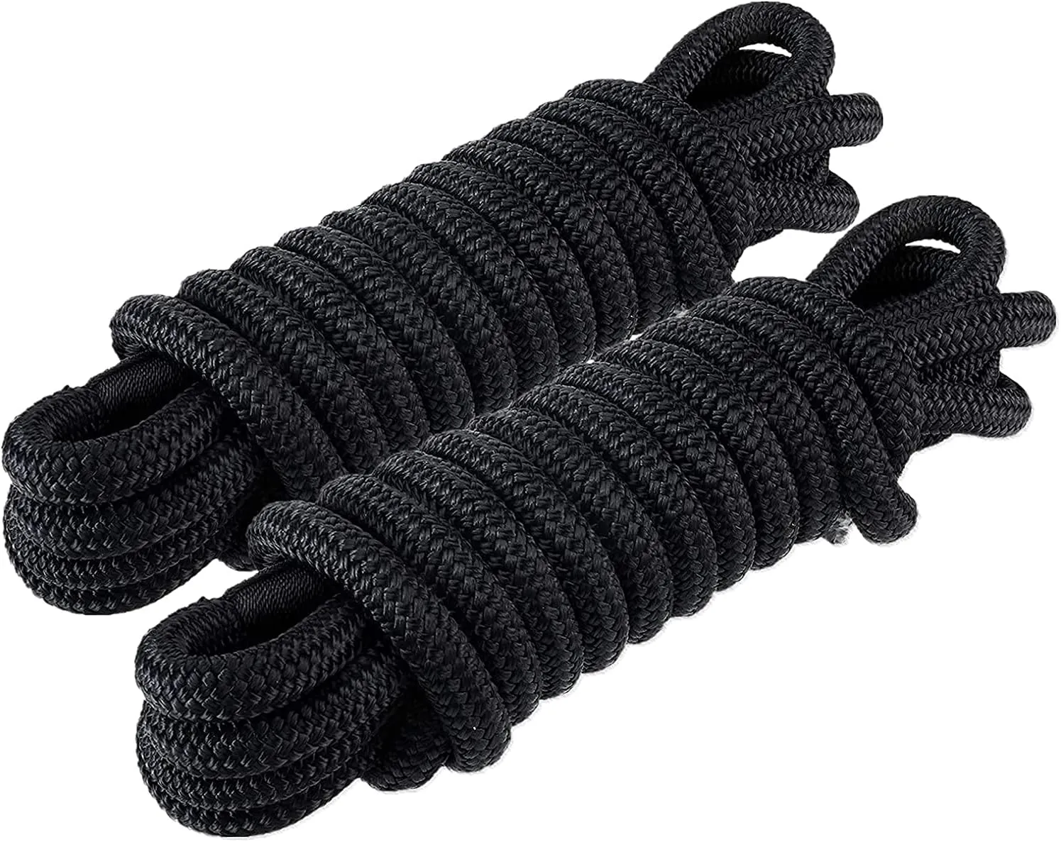 Amarine Made Dock Line, Pair of Double Braided Nylon Dock Lines 4840 lbs Breaking Strength (L:25 ft. D:1/2 inch Eyelet: 12 inch) Marine Mooring Rope Boat Dock Lines Working Load Limit:968 lbs