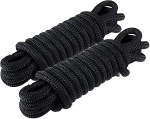 Amarine Made Dock Line, Pair of Double Braided Nylon Dock Lines 4840 lbs Breaking Strength (L:25 ft. D:1/2 inch Eyelet: 12 inch) Marine Mooring Rope Boat Dock Lines Working Load Limit:968 lbs