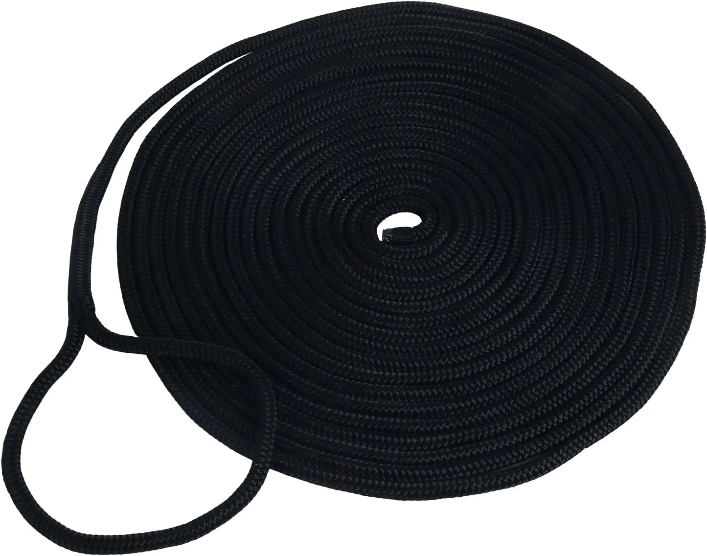 Amarine Made Double Braided Nylon Dock Lines 3300 lbs Breaking Strength (L:35 ft. D:3/8 inch Eyelet:12 inch) Marine Mooring Rope Boat Dock Lines Working Load Limit:660 lbs