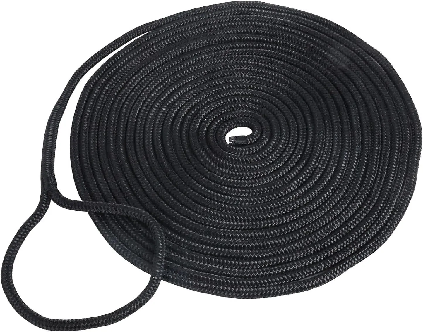 Amarine Made Double Braided Nylon Dock Lines 4800 lbs Breaking Strength (L:50 ft. D:1/2 inch Eyelet: 12 inch) Marine Mooring Rope Boat Dock Lines Working Load Limit:960 lbs
