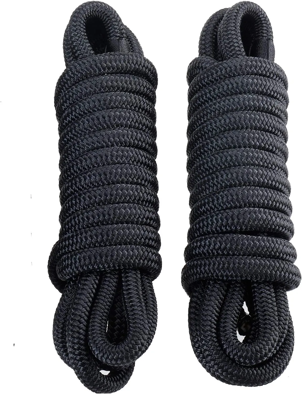 Amarine Made Double Braided Nylon Dock Lines 7700 lbs Breaking Strength (L:25 ft. D:5/8 inch Eyelet: 15 inch) 2 Pack of Marine Mooring Rope Boat Dock Lines Working Load Limit:1540 lbs
