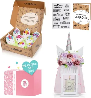 Amitié Lane Unicorn Birthday Party Activities for Kids - Rock Painting & DIY Lantern Kit - A Magical Adventure for Ages 3-12, Perfect for Enchanting Parties