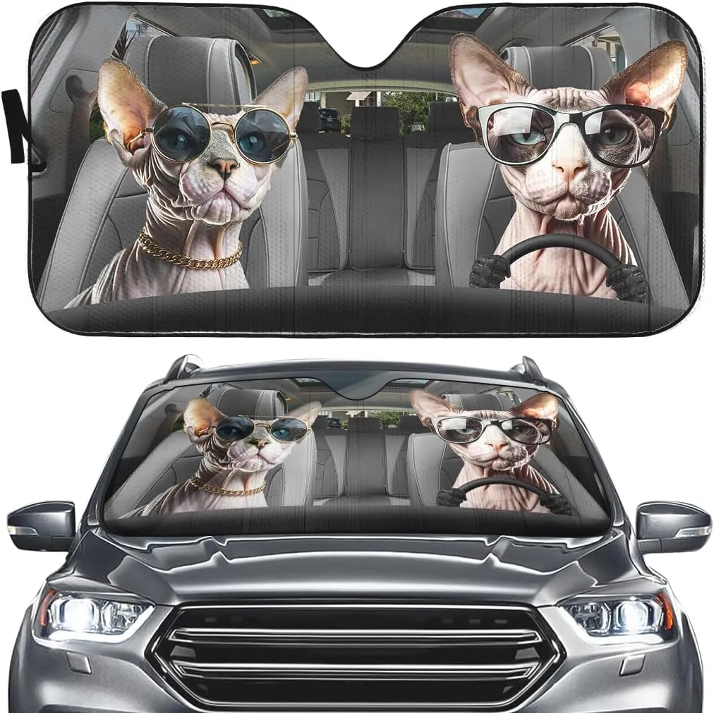 Animal Dog Driving Car Windshield Sunshade Foldable Auto Front Window Sun Shield SUV Trucks Vehicle Block UV Rays Sun Visor Protector for Car Truck Sun Visor 57x27.5 Inches