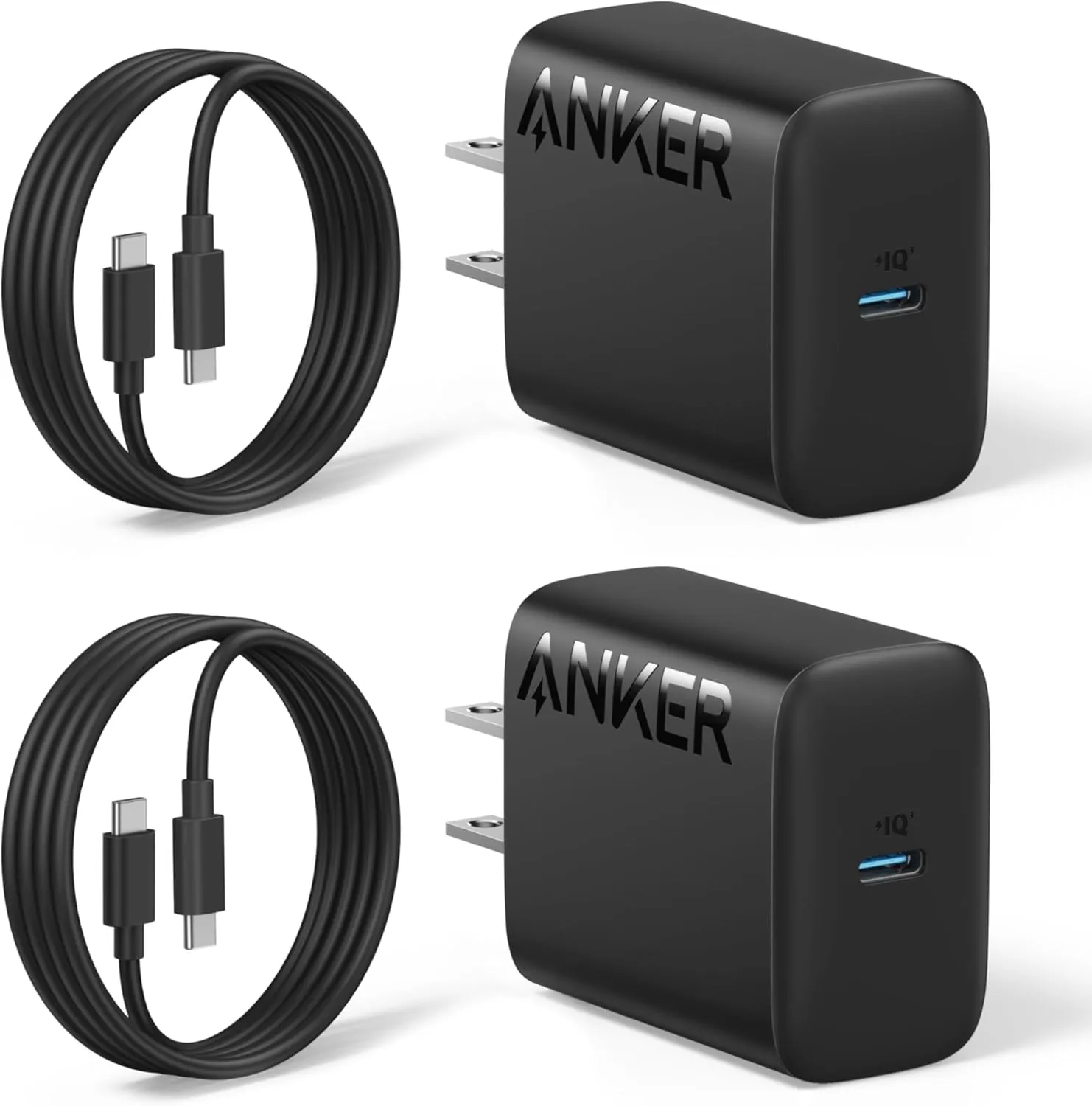 Anker 25W USB-C Super Fast Charger, Anker Charger (Non-Foldable) with USBC Cable, Supports PPS Fast Charging for Samsung Galaxy S23 Ultra/S23 /S23/S22/S21/S20/Note 20, & More 2Pack 5ft Cable Included