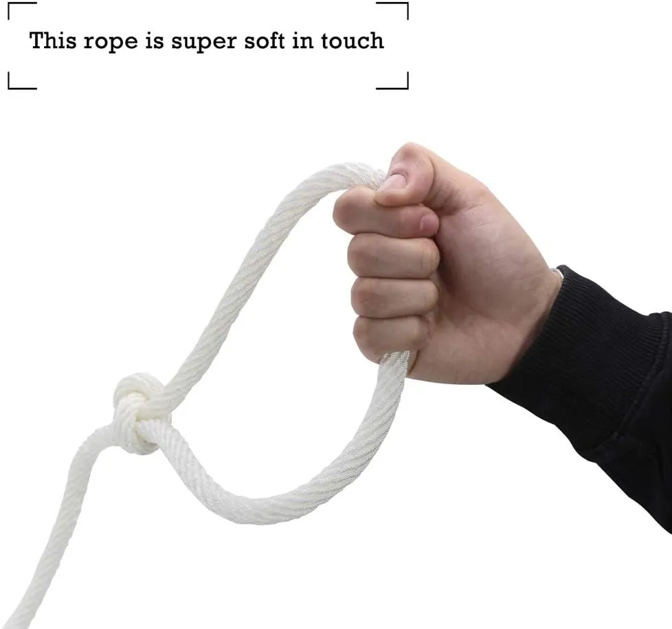 Aoneky Nylon Rope - White Pull Rope Cord (3/4 inch x 50 Ft)