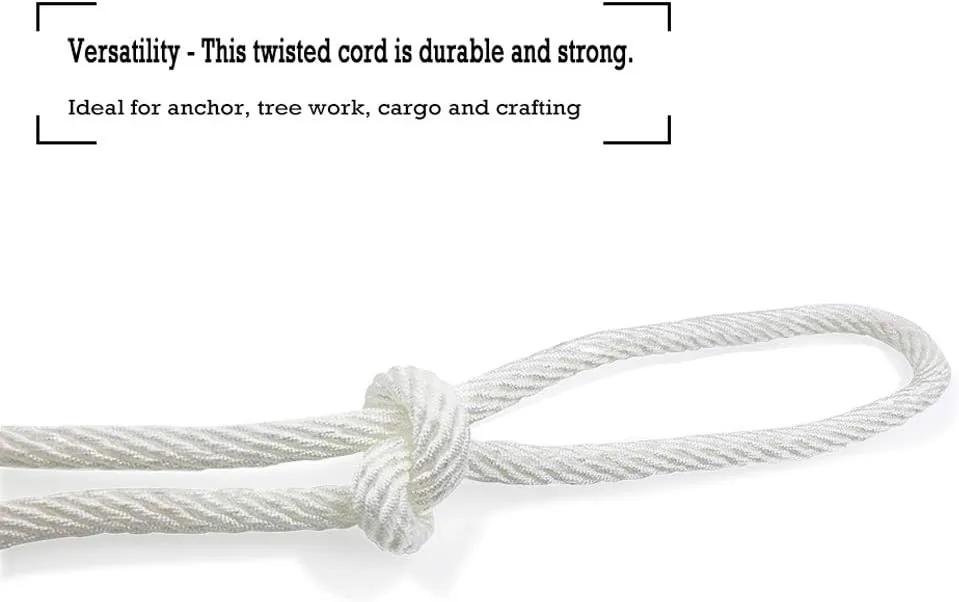 Aoneky Nylon Rope - White Pull Rope Cord (3/4 inch x 50 Ft)