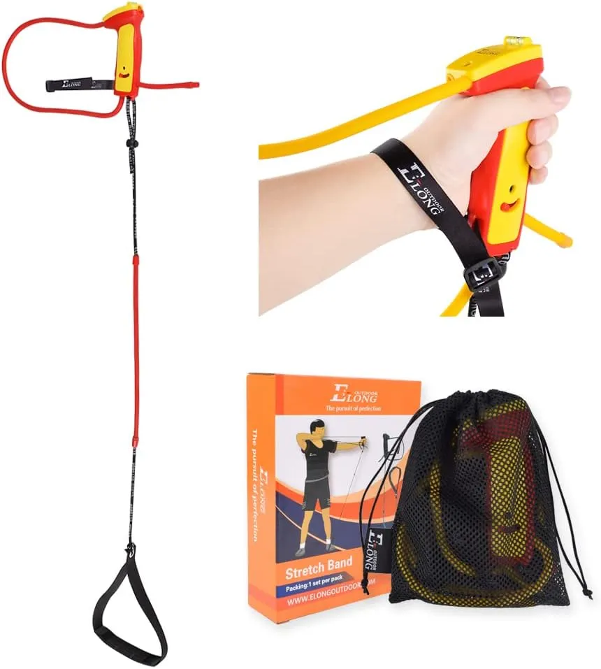 Archery Bow Trainer Draw Training Aid Device Strength Stretch Band Exerciser for Recurve Bow Compound Shooting Youth Adults Beginner Portable Bow Riser Handle