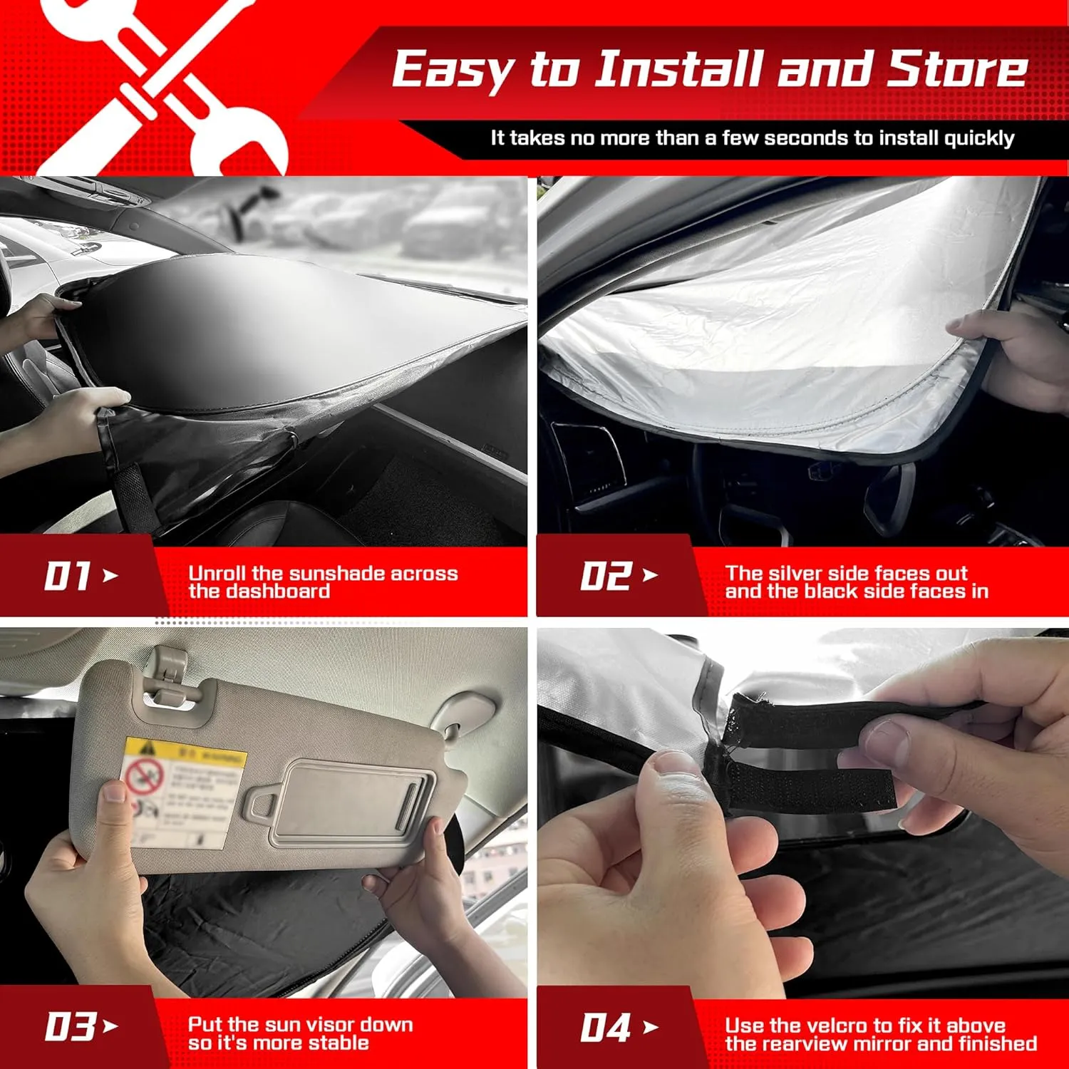 ARISMOTOR Windshield Sun Shade for Mazda CX-50 2023-2025, Custom Fit Foldable Front Window Sunshade Sun Visor Protector, Block UV Rays Keep Your Car Cooler