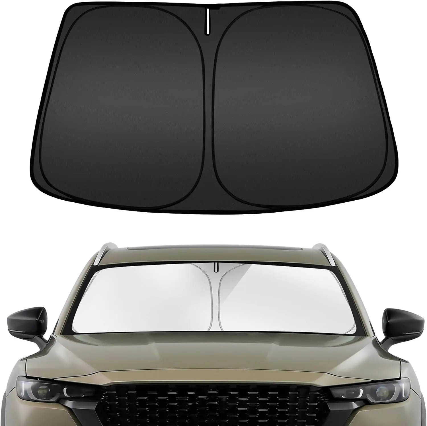 ARISMOTOR Windshield Sun Shade for Mazda CX-50 2023-2025, Custom Fit Foldable Front Window Sunshade Sun Visor Protector, Block UV Rays Keep Your Car Cooler