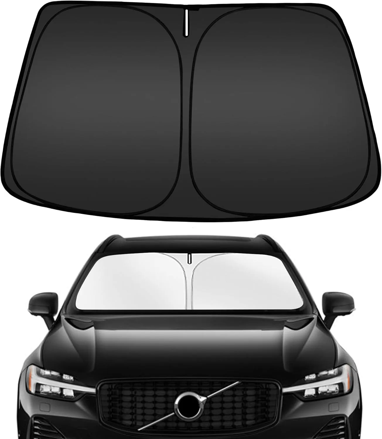 ARISMOTOR Windshield Sun Shade for Volvo XC60 2018-2025, Custom Fit Foldable Front Window Sunshade Sun Visor Protector, Block UV Rays Keep Your Car Cooler