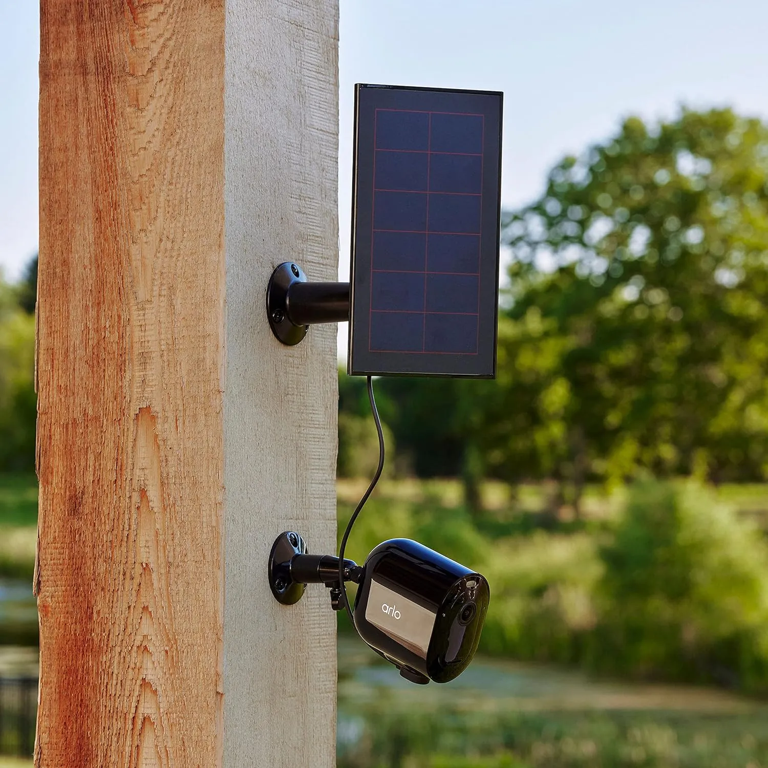 Arlo Solar Panel Charger (2021 Released) - Certified Accessory - Works with Arlo Pro 5S 2K, Pro 4, Pro 3, Floodlight, Ultra 2, and Ultra Cameras, Weather Resistant, Easy Install, Black - VMA5600B