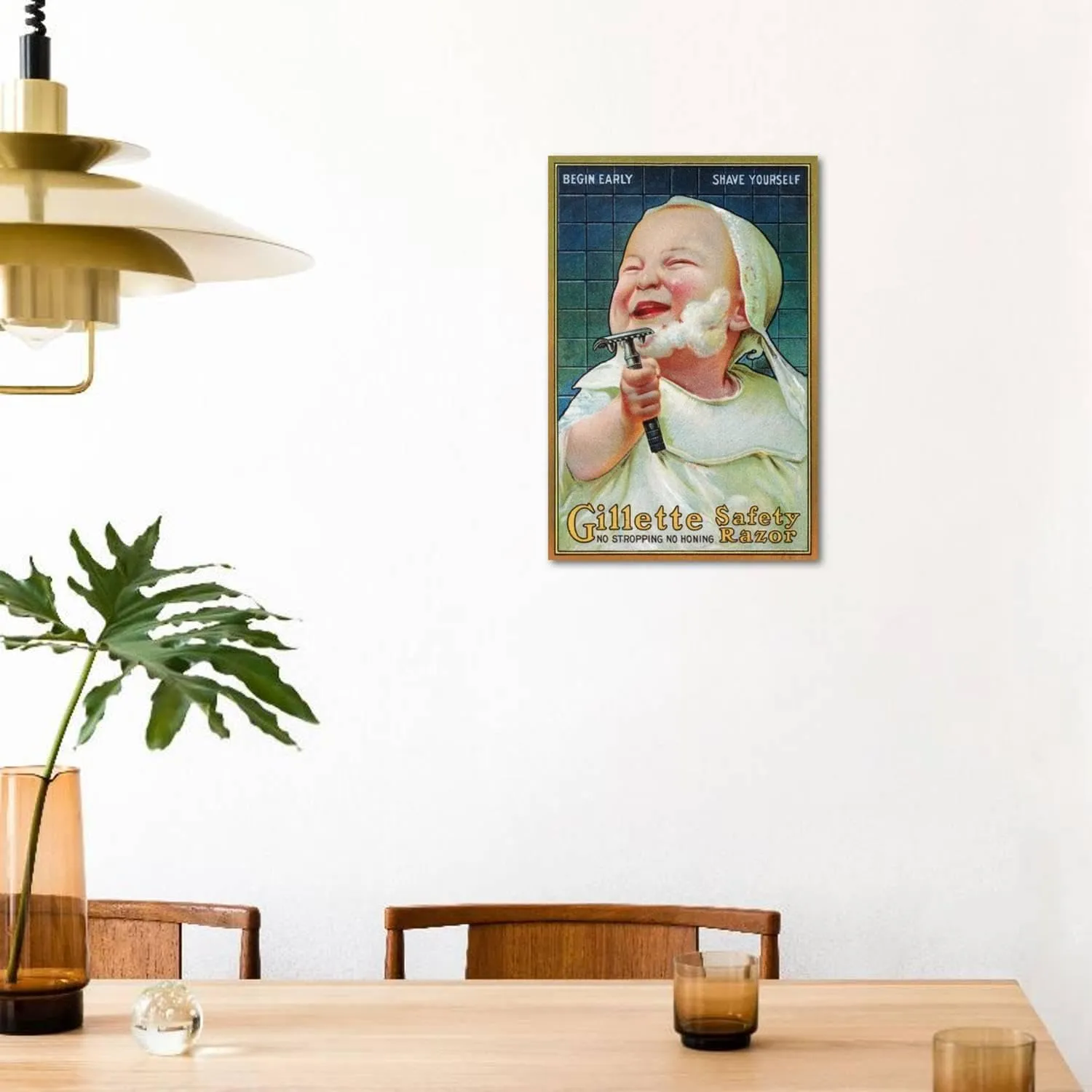 ART.COM Wall Art Print Gillette Safety Razor - Begin Early Shave Yourself by Lantern Press, 24" x 36"