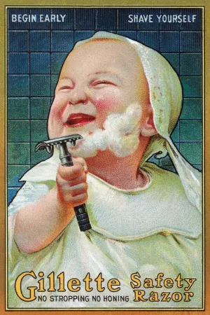 ART.COM Wall Art Print Gillette Safety Razor - Begin Early Shave Yourself by Lantern Press, 24" x 36"