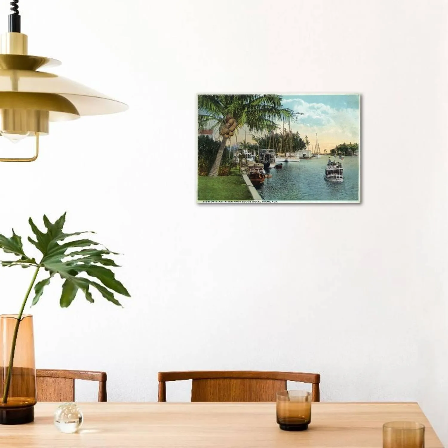 ART.COM Wall Art Print Miami, Florida - Miami River from Budge Dock by Lantern Press, 36" x 24"