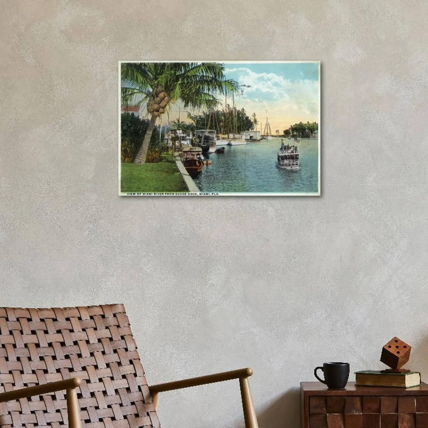 ART.COM Wall Art Print Miami, Florida - Miami River from Budge Dock by Lantern Press, 36" x 24"
