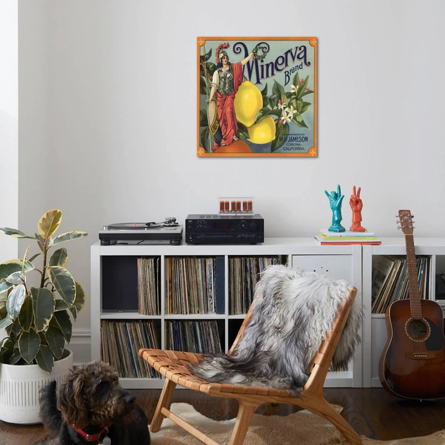 ART.COM Wall Art Print Minerva Brand - Corona, California - Citrus Crate Label by Lantern Press, 30" x 30"