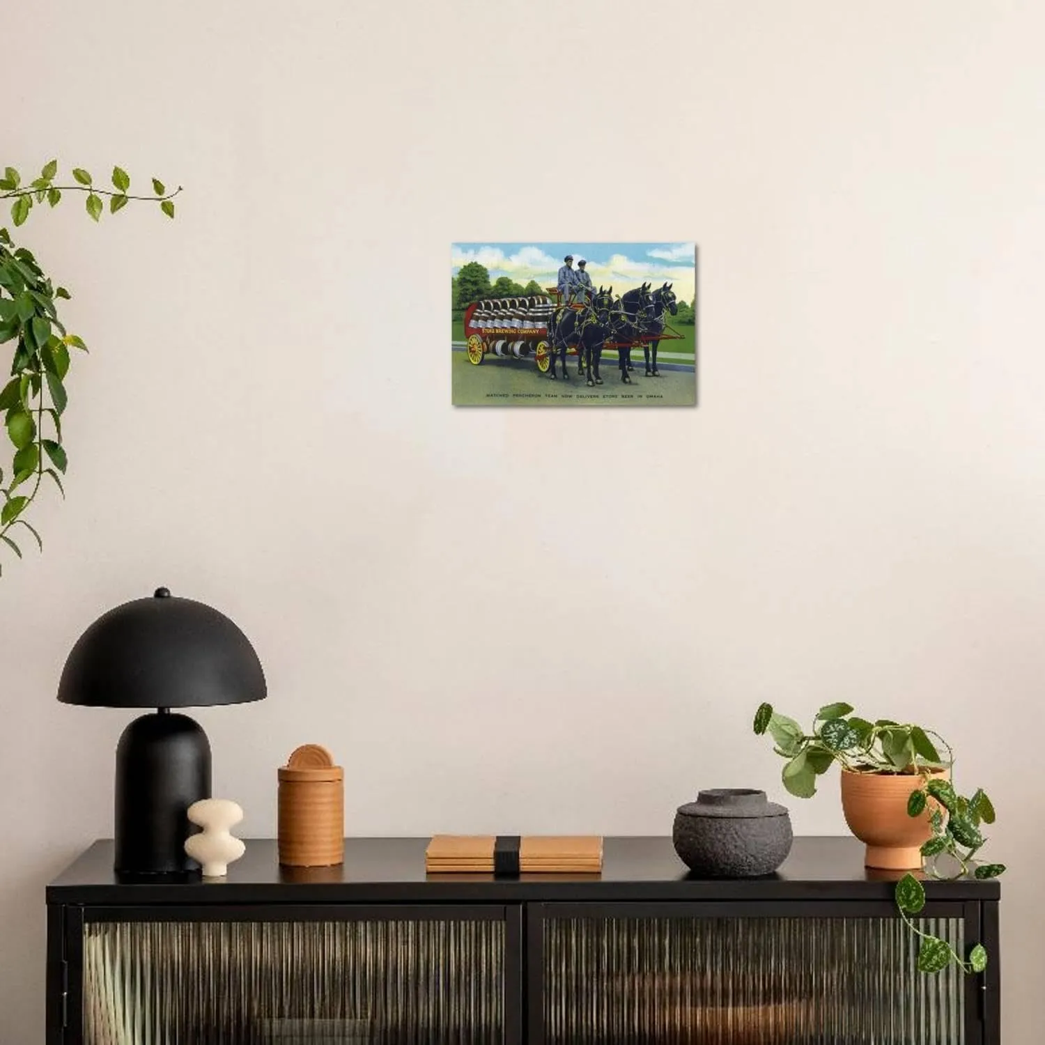 ART.COM Wall Art Print Omaha, Nebraska - Storz Brewing Company Beer Delivery Carriage by Lantern Press, 24" x 16"