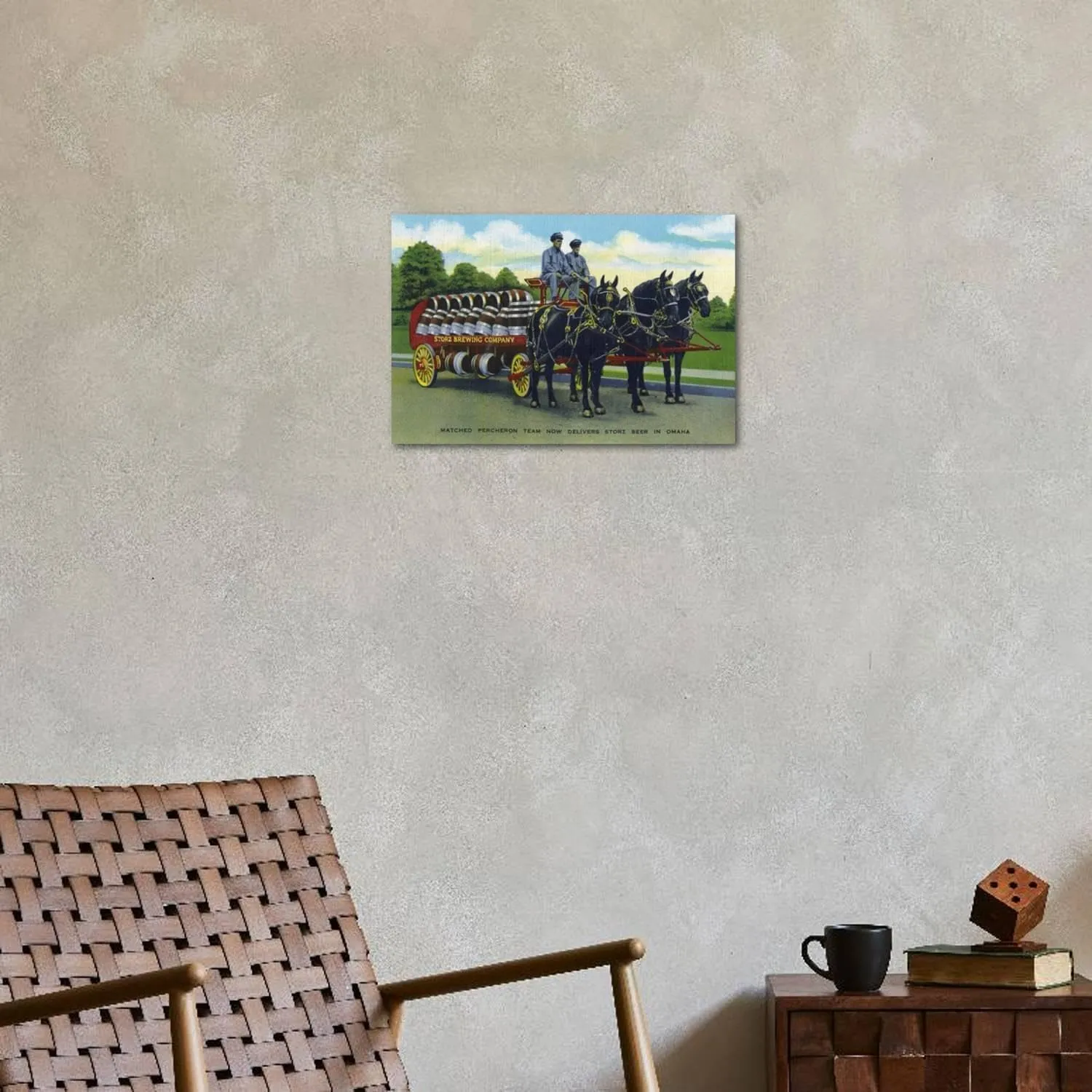ART.COM Wall Art Print Omaha, Nebraska - Storz Brewing Company Beer Delivery Carriage by Lantern Press, 24" x 16"