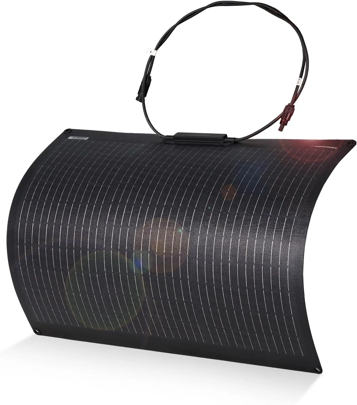 ATEM POWER Monocrystalline 55W Flexible Solar Panel 245° Bendable 12V Portable Solar Charger with Uneven Surfaces Lightweight for RV Tent Roof Boat Cabin Marine Camping