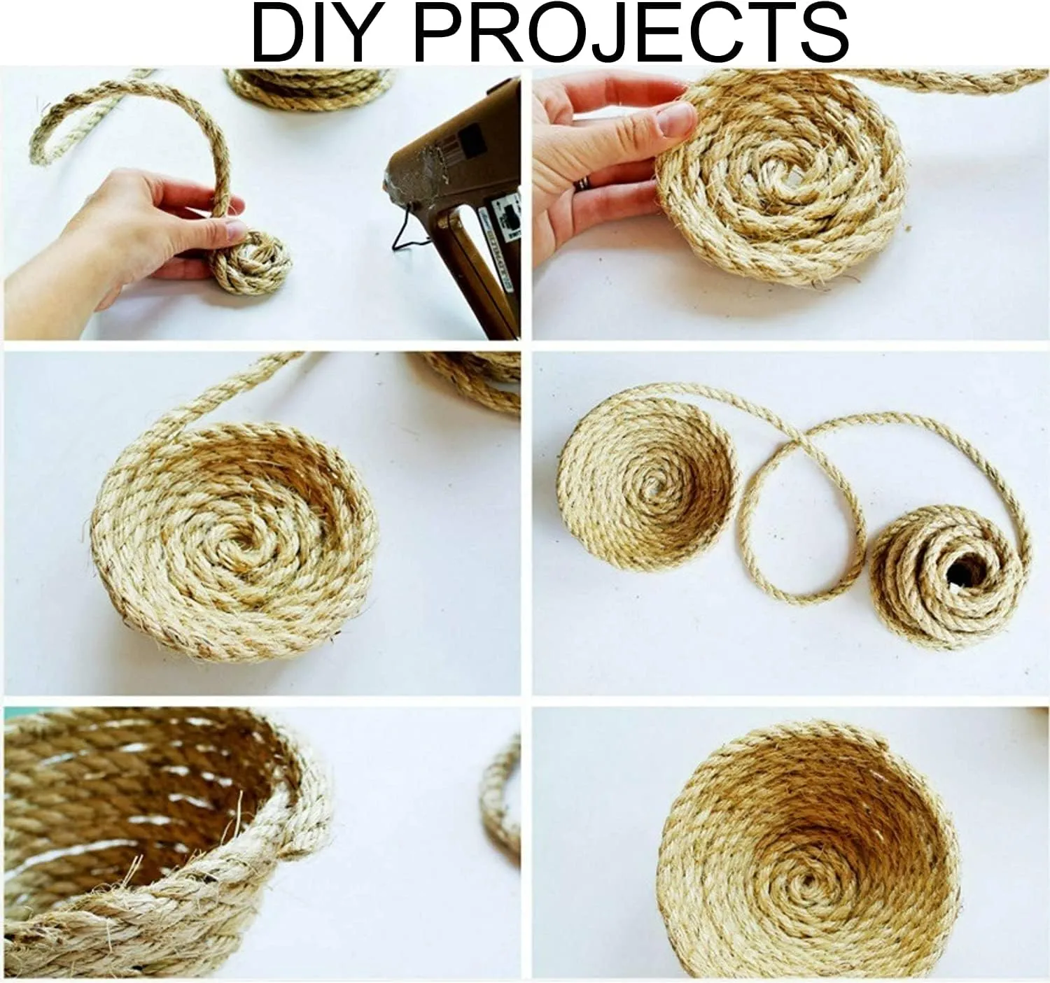 ATERET 3/8 Inch by 100-Feet Sisal Rope I Natural Fiber Twisted Sisal Rope I Multipurpose, Lightweight, Weather-Resistant Rope for Indoor/Outdoor Use, Rugs, Marine, and DIY Projects (1-Pack)
