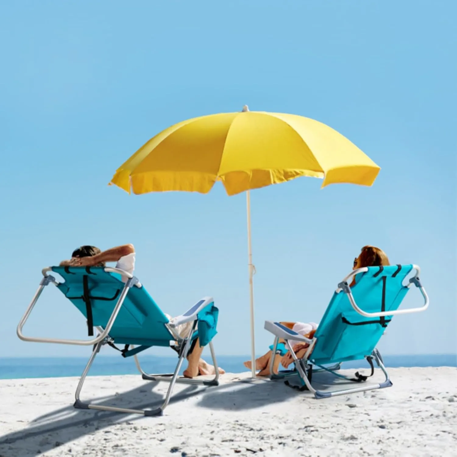 Backpack Beach Chair for Adults, 5-Position Portable Outdoor Reclining Camping Chair, Lightweight Folding Chairs with Headrest, Cup Holders, Cooler Bag, Towel Bar, Shoulder Strap (Mint Green)