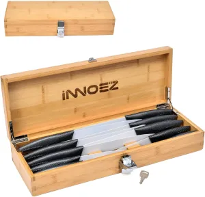 Bamboo Kitchen Knife Holder Lock Box - Knife Drawer Organizer Lockable Storage Box with Lock and Key to Keep Kids Safe from Sharp Knives. Multi Purpose Safe Box (Knives Not Included) (Large)