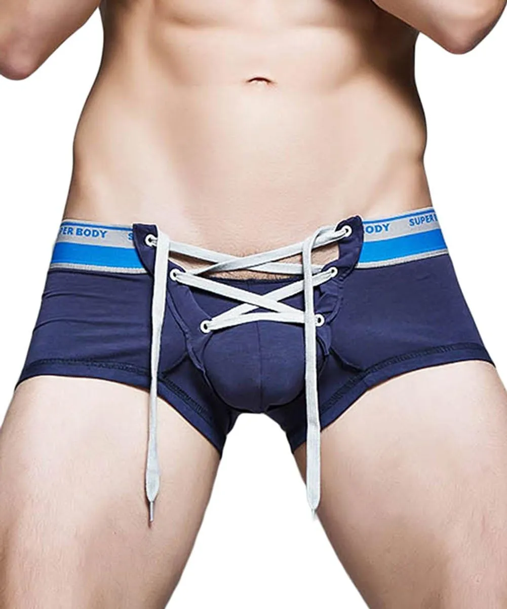 Banana Bucket Men's Sexy Lingerie Cotton Tie Rope Cute Boxer Brief Underwear Panties