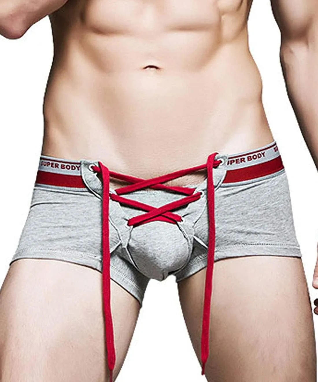 Banana Bucket Men's Sexy Lingerie Cotton Tie Rope Cute Boxer Brief Underwear Panties