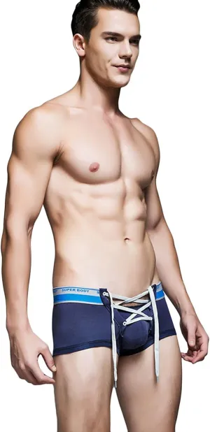 Banana Bucket Men's Sexy Lingerie Cotton Tie Rope Cute Boxer Brief Underwear Panties