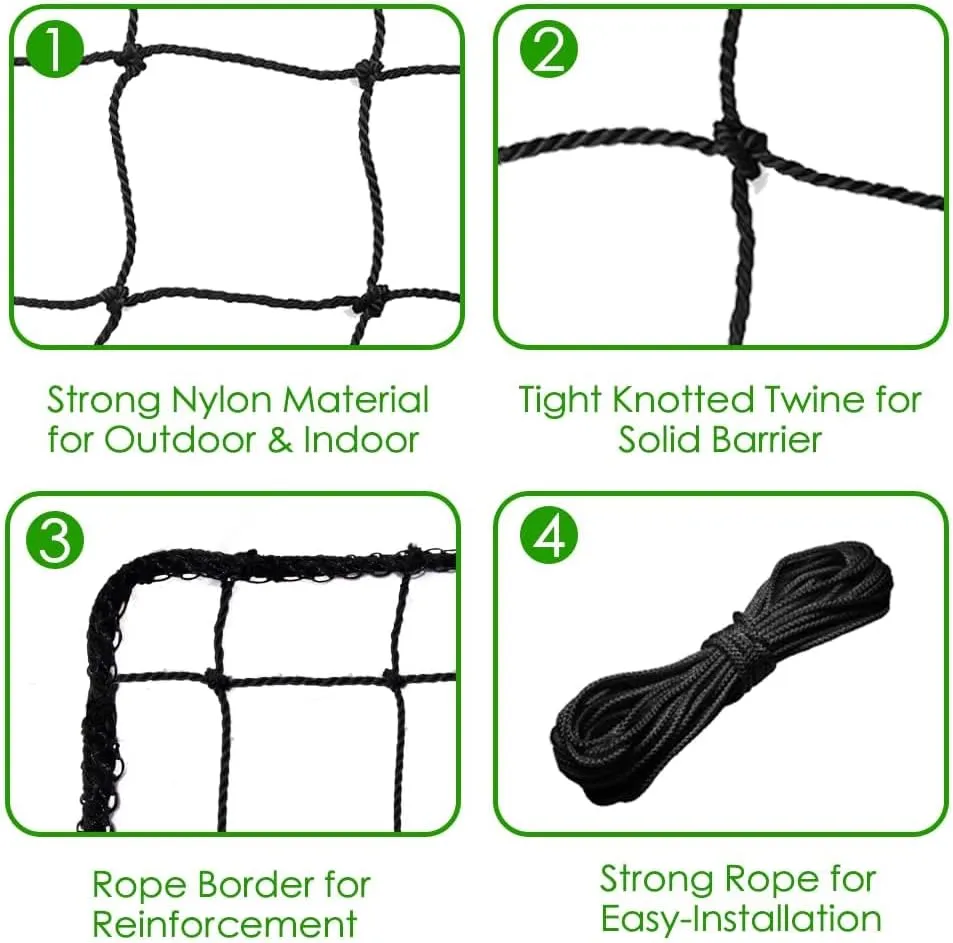 Baseball Softball Backstop Nets, Heavy Duty Sports Netting Barrier #18 Baseball Netting 10'x10'/10'x20'/15'x15'…