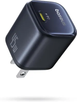 Baseus 45W Charger, PicoGo C1 USB C Charging Block Fast Charging, Compact Type C Wall Charger for iPhone16/15/14/13/12 Series, Galaxy Series, MacBook Etc