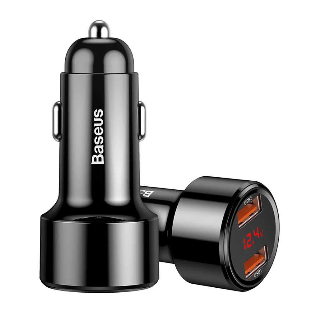 Baseus Magic Series Dual QC Digital Display Fast Car Charger 45W - Black